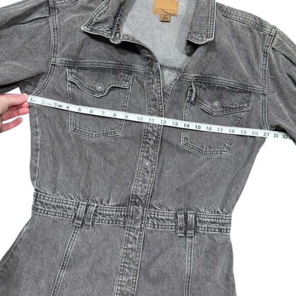 American Eagle AE Denim Long-Sleeve Dress in Faded Black - Size Large - Picture 4 of 4